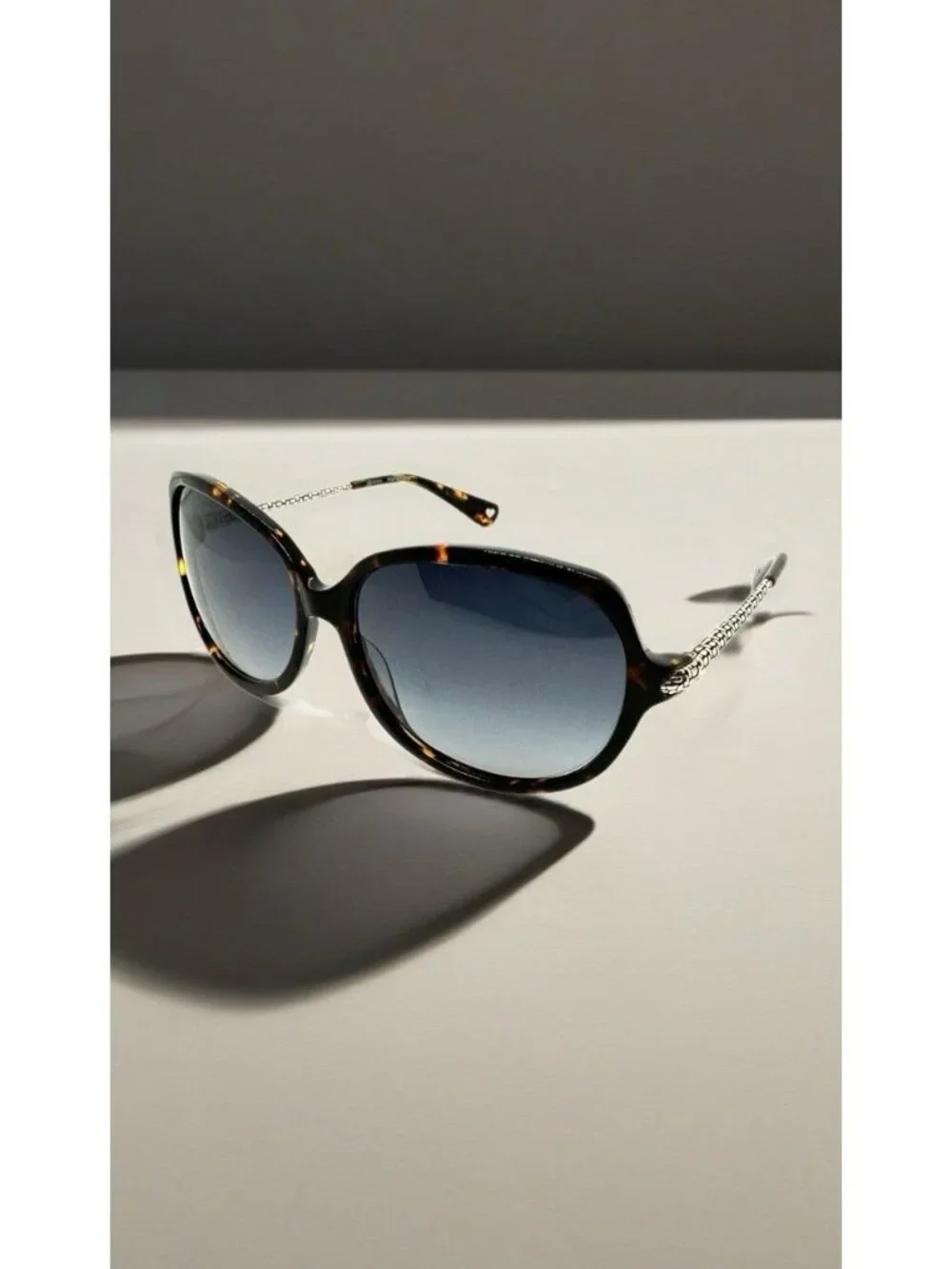 Brighton Talana Sunglasses Tortoise Shell Frame Silver Tone Chain Detail